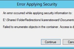 Failed to Enumerate Objects in the Container. Access is Denied