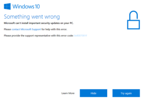 Windows Update Error 0x8007001F